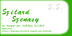 szilard szenasy business card