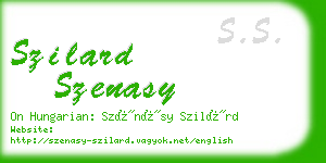 szilard szenasy business card